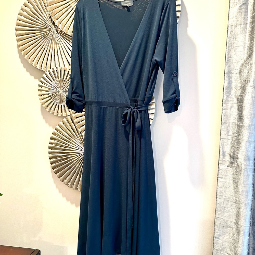 ModCloth blue wrap dress.